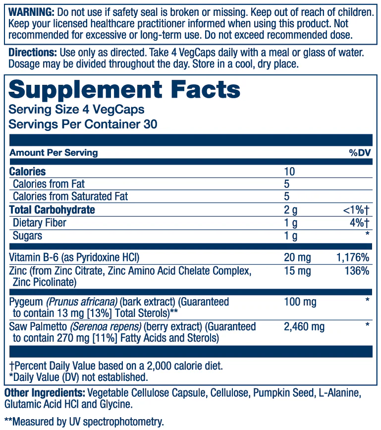 Solaray Saw Palmetto & Pygeum 120 Caps