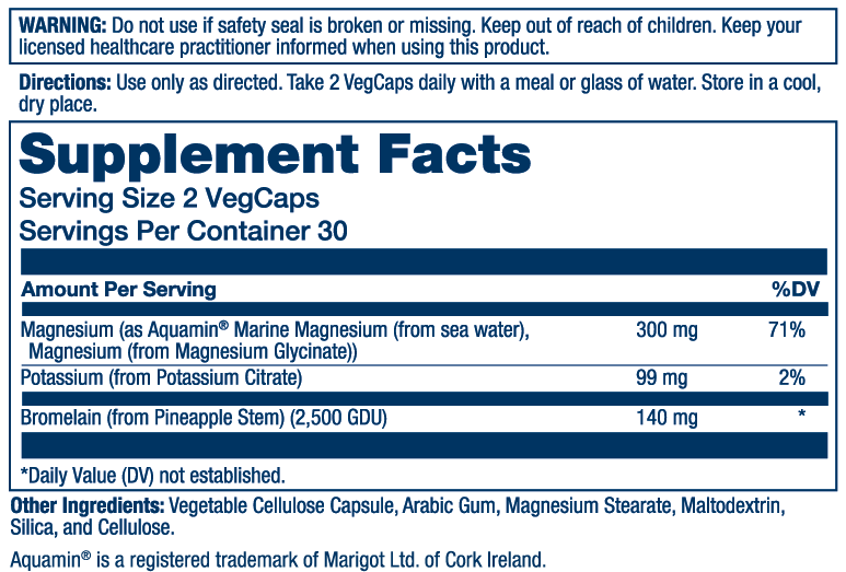 Solaray Magnesium & Potassium Asporotate W/ Bromelain 60 Caps