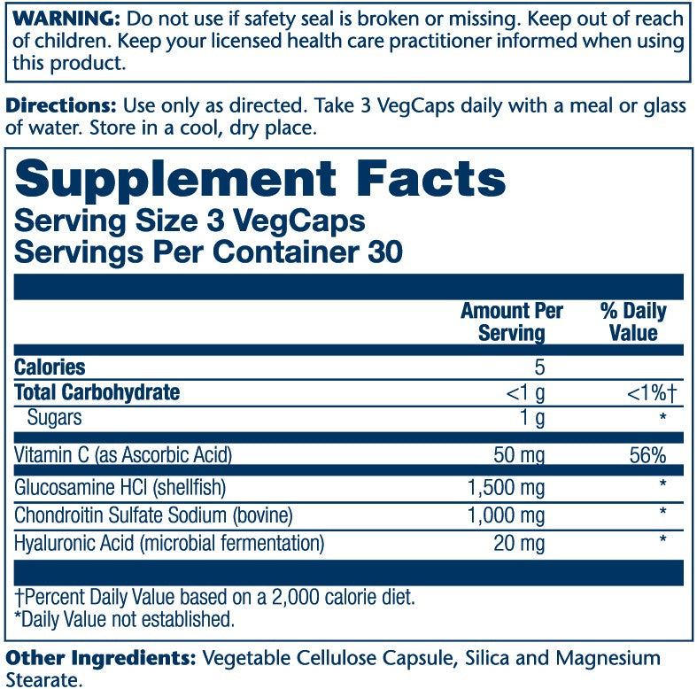 Solaray Glucosamine, Chondroitin W/ Hyaluronic Acid 90 Caps
