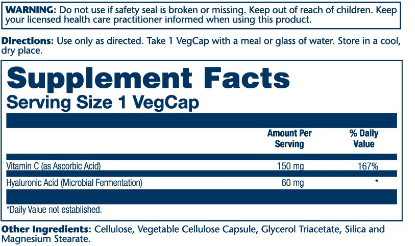 Solaray Hyaluronic Acid 60mg 30 caps