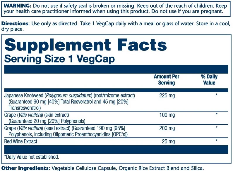 Solaray Triple Strength Resveratrol 225mg 60 Caps