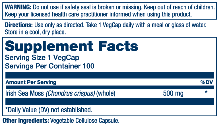 Solaray Irish Sea Moss 100 Caps