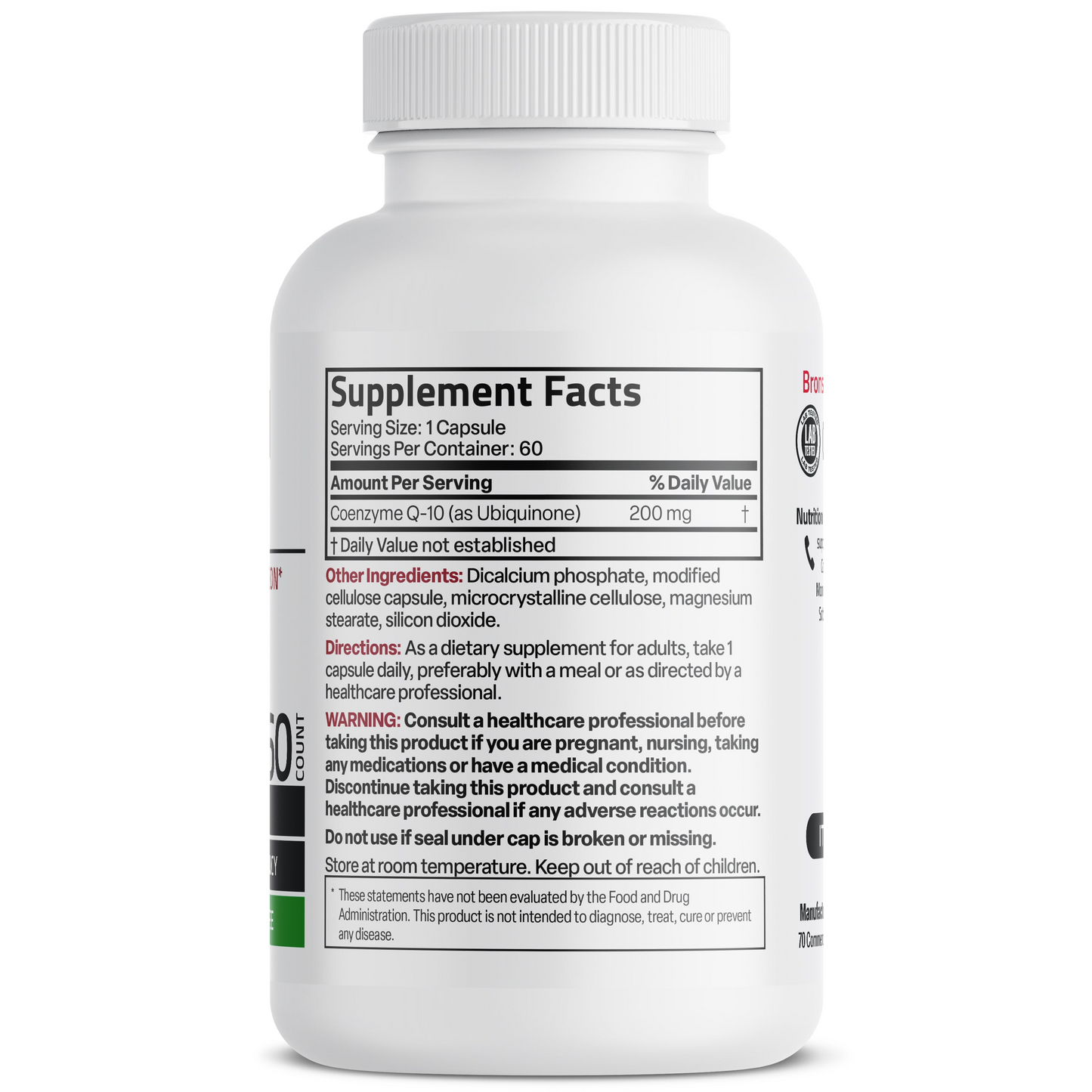 Bronson Vitamins Co Q10 - 200 Mg 60 Caps