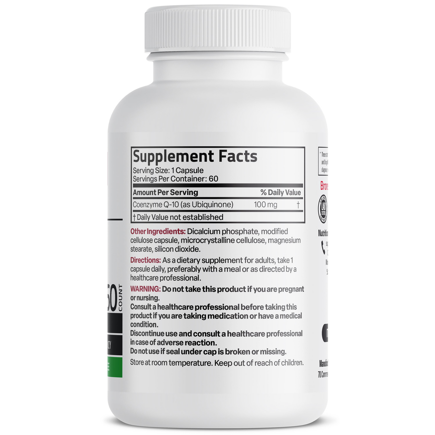 Bronson Vitamins Co Q10 - 100 Mg 60 Caps