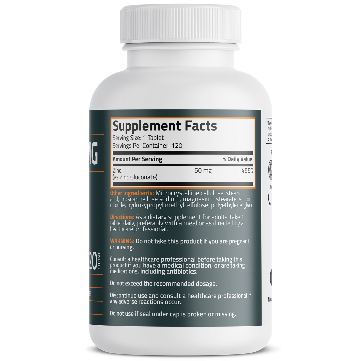 Bronson Vitamins Zinc 50 Mg 120 Tabs