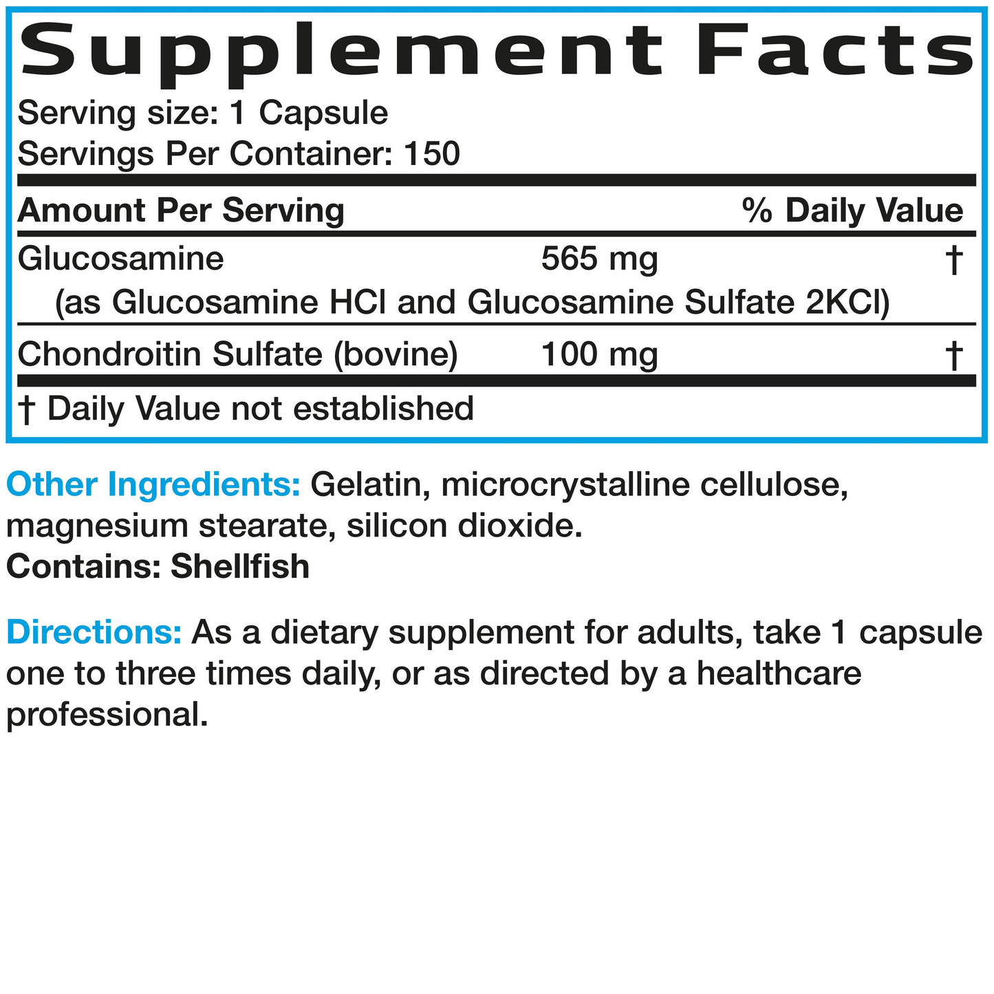 Bronson Vitamins Glucosamine and Chondroitin 150 Caps