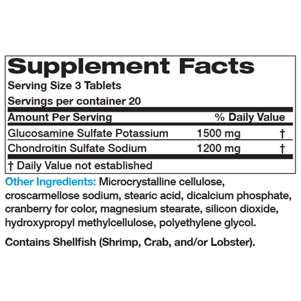 Bronson Vitamins Glucosamine and Chondroitin Extra Strength and High Potency 60 Tabs