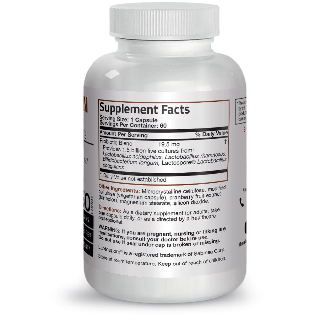 Bronson Vitamins Multi-Strain Probiotic - 1.5 Billion Cfu 60 Caps