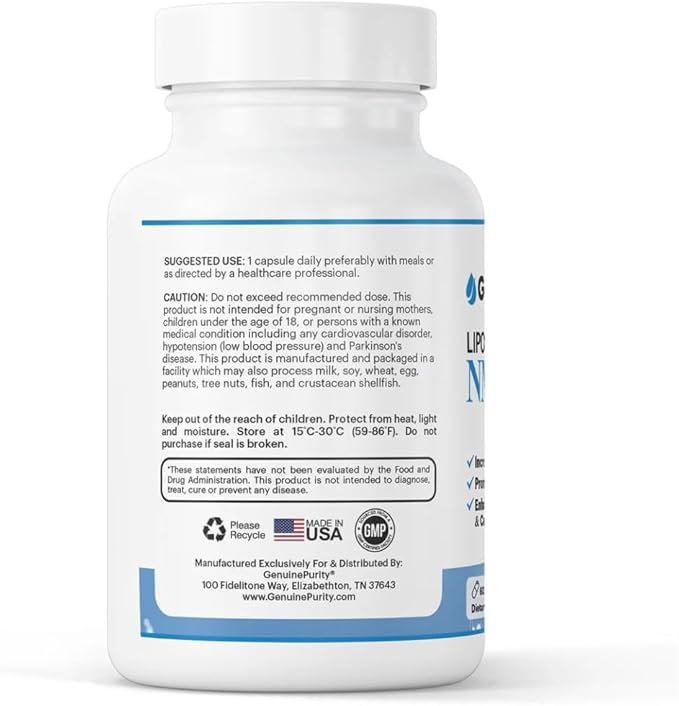 Genuine Purity™ Liposomal Nmn - Cellular Regeneration & Dna Health Supplement - 60 Capsules