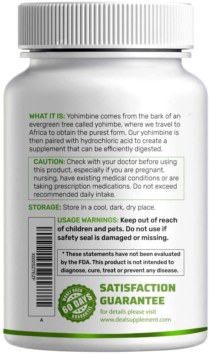 Deal Supplement Yohimbine HCL 10mg, 300 Softgels
