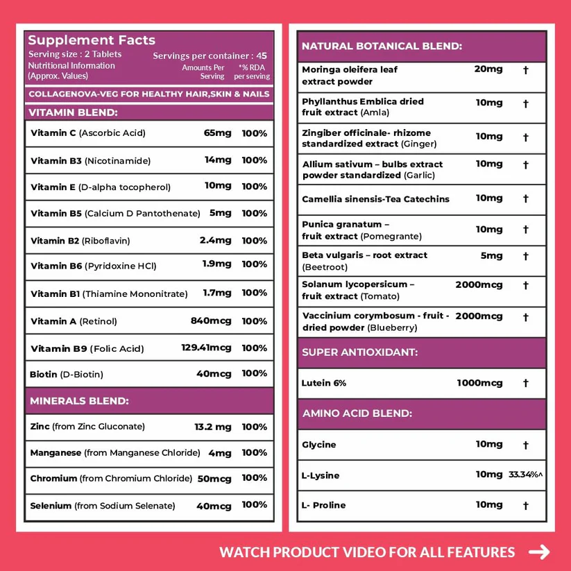 CF Carbamide Veg Collagen Support 90 Tablets