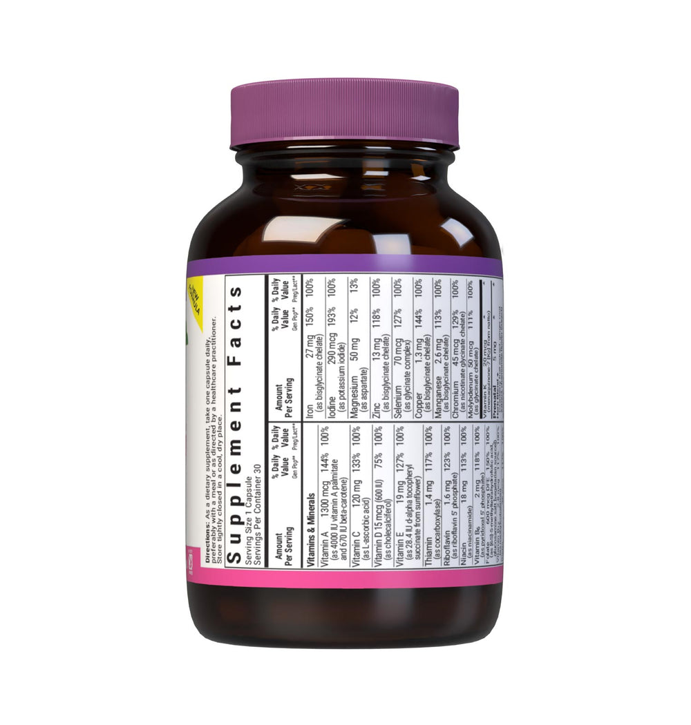 Bluebonnet Nutrition Ladies' One Prenatal Whole Food-Based Multiple 30 Caps