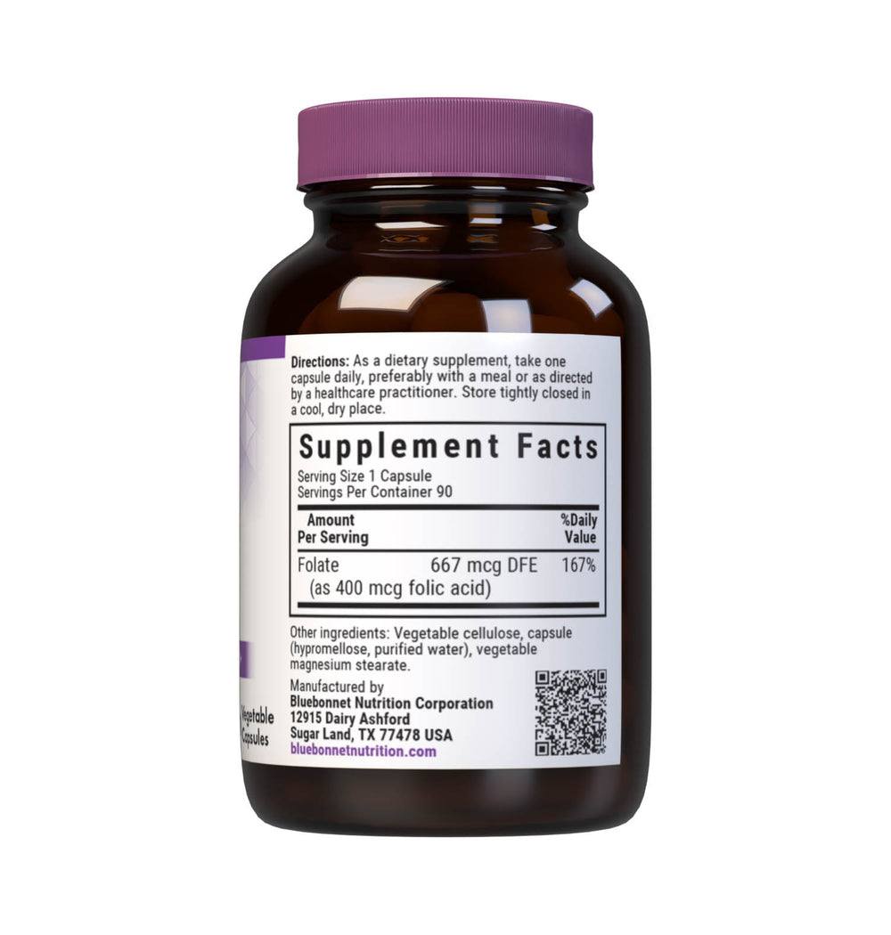 Bluebonnet Nutrition Folic Acid 400 Mcg 90 Caps