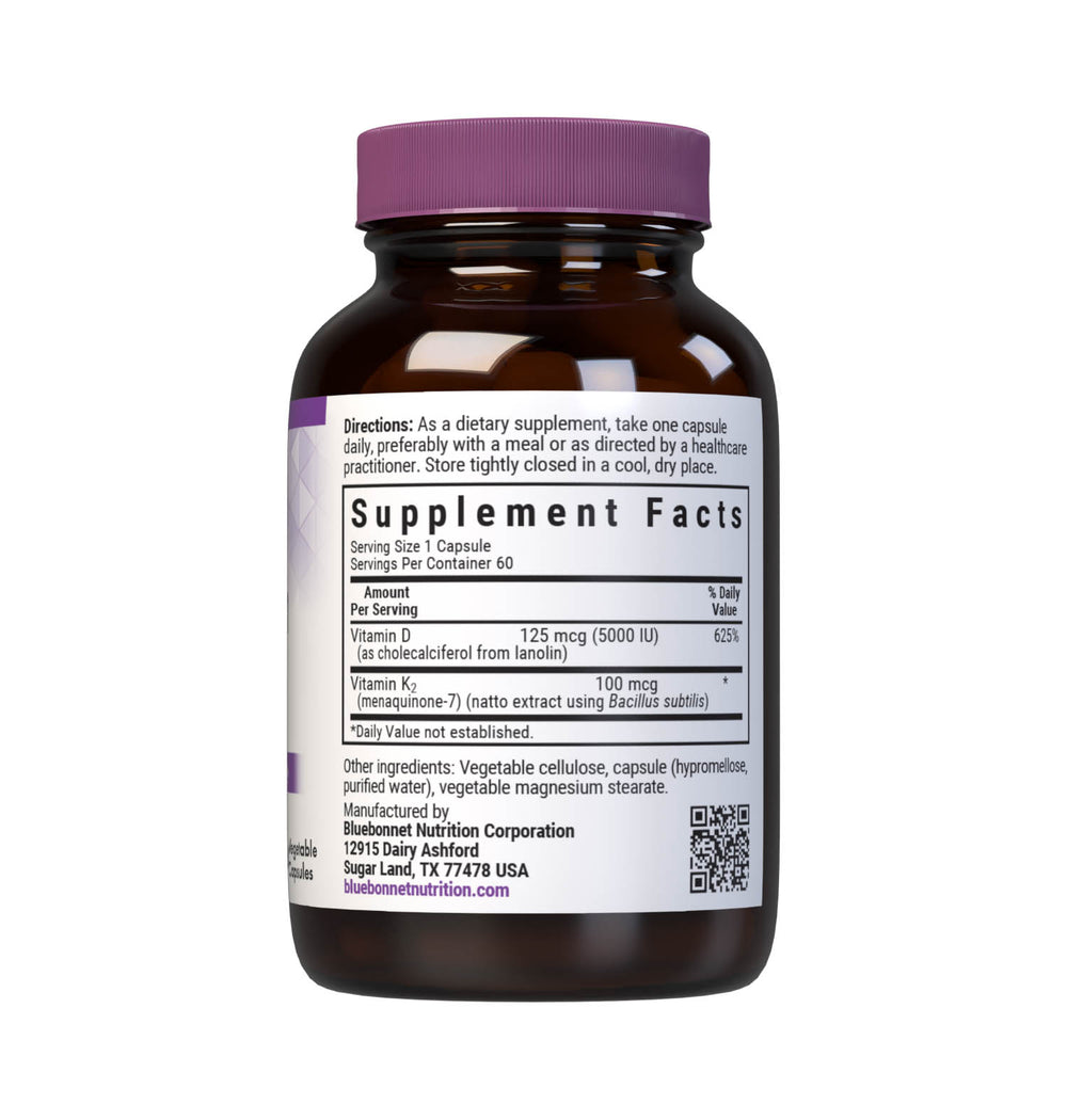 Bluebonnet Nutrition Vitamin D3 & K2 60 Caps