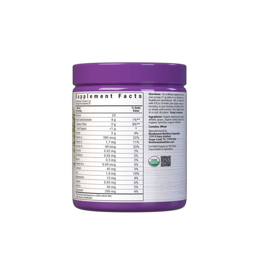 Bluebonnet Nutrition Organic Greens Powder 210g
