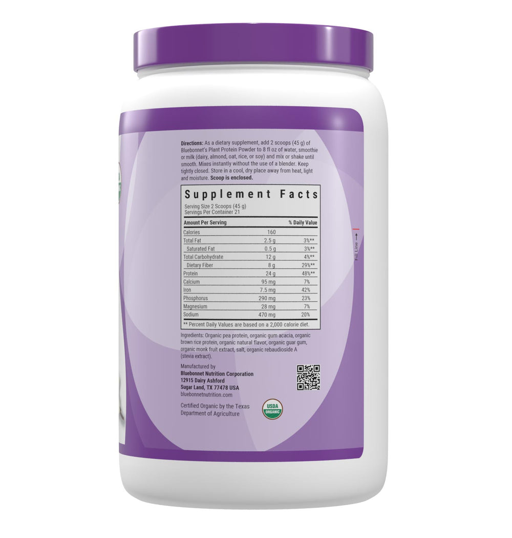 Bluebonnet Nutrition Organic Plant Protein Powder 945g