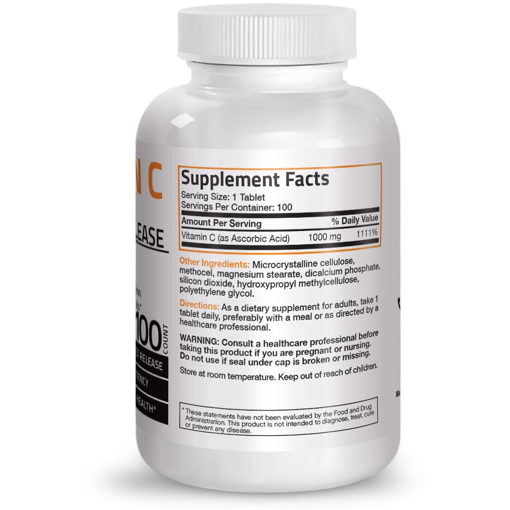 Bronson Vitamins Vitamin C Ascorbic Acid Sustained Release - 1,000 Mg 100 Tabs