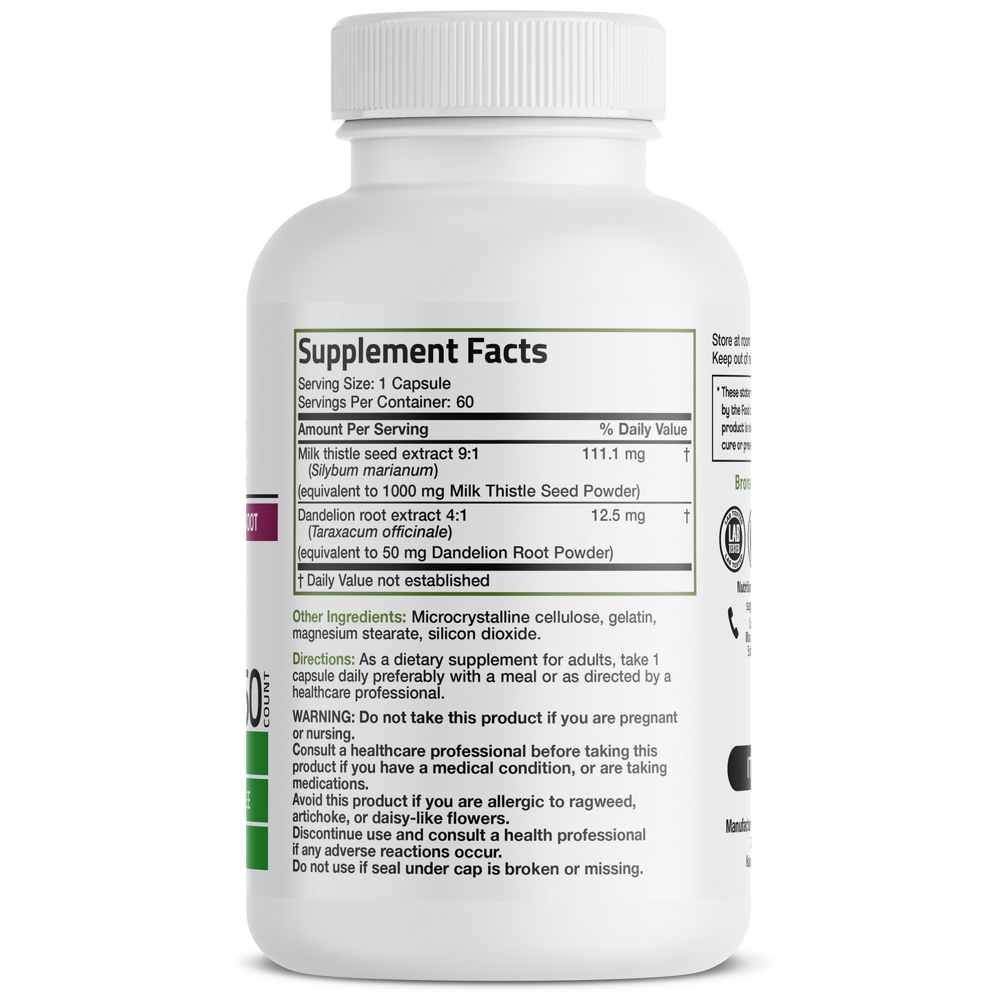 Bronson Vitamins Milk Thistle Seed - 1,000 Mg 60 Caps