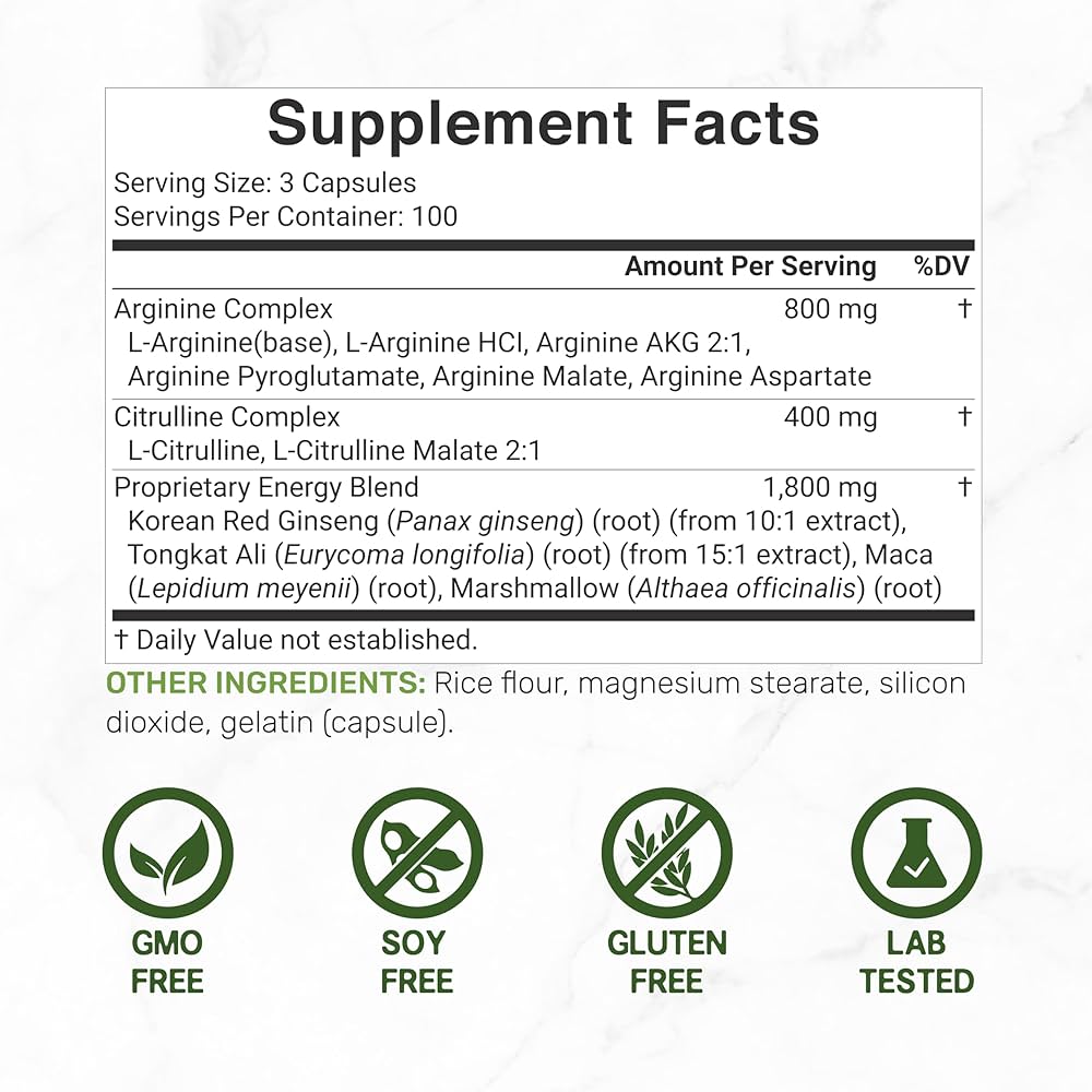Deal Supplement Nitric Oxide Booster 3,000mg Per Serving, 300 Capsules