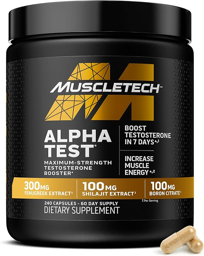 Alphatest Muscletech Test Booster 300mg: Peak Performance & Strength with Shilajit & Fenugreek