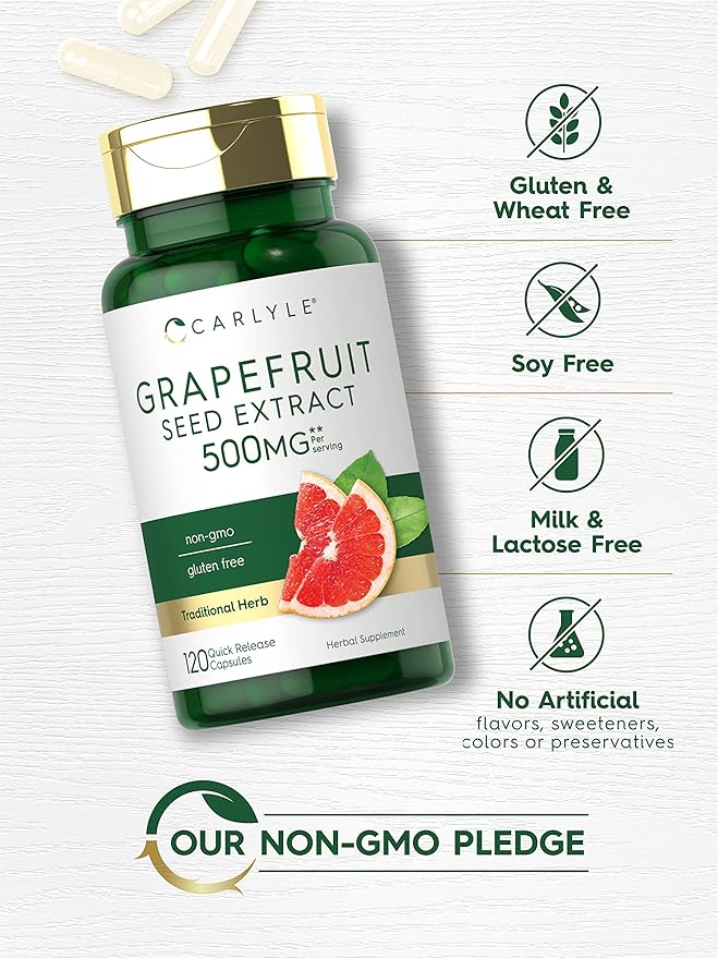 Carlyle Nutritionals Grapefruit Seed Extract 500mg | 120 Capsules