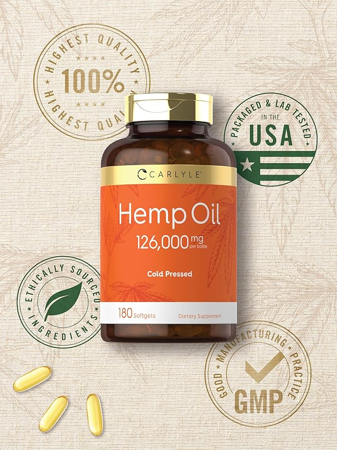Carlyle Nutritionals Hemp Oil 126000mg per serving | 180 Softgels