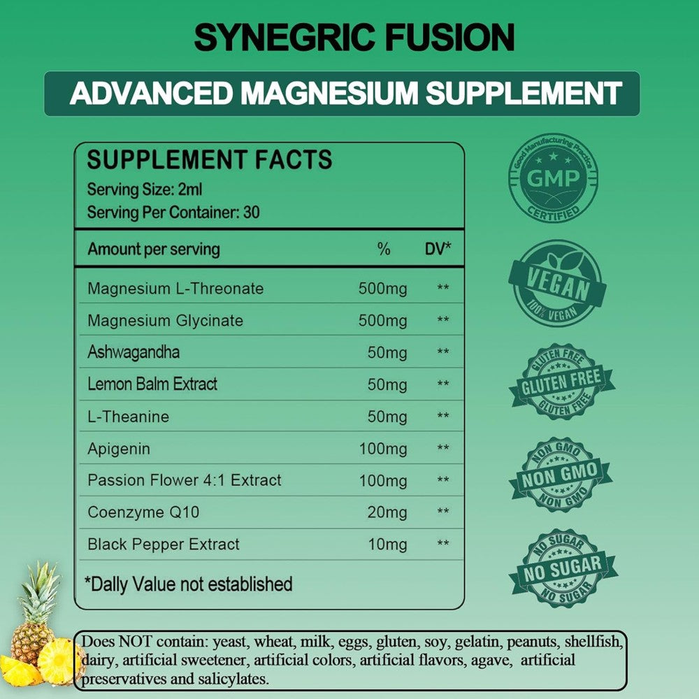 AMENQ hHEALTH Magnesium L-Threonate Liquid Drops - Apigenin + L-Theanine