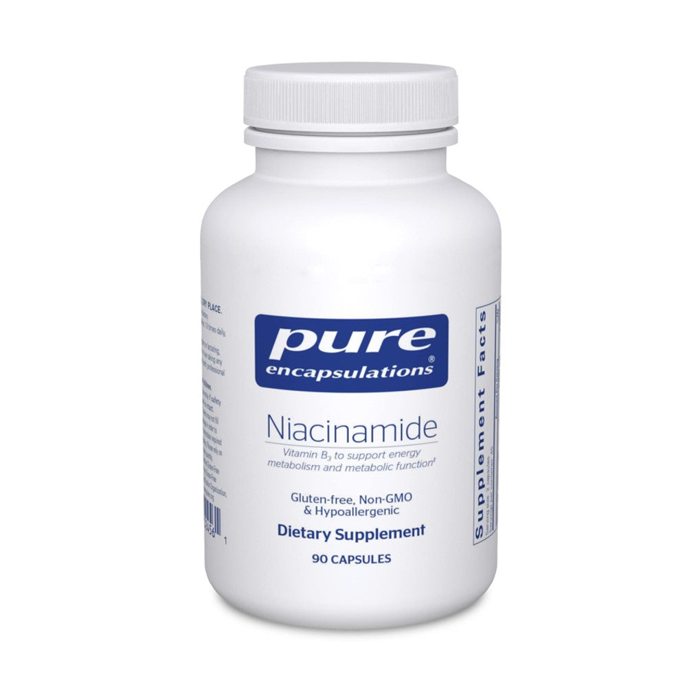 Pure Encapsulations Niacinamide – Vitamin B for Energy Metabolism & Metabolic Function | Gluten-Free, Non-GMO, Hypoallergenic | 90 Capsules