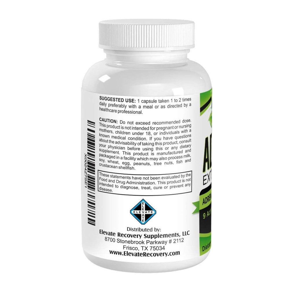 AdrenaVital Stress Relief & Vitality Complex - 9 Herbal Adaptogen Extracts, 60 Capsules