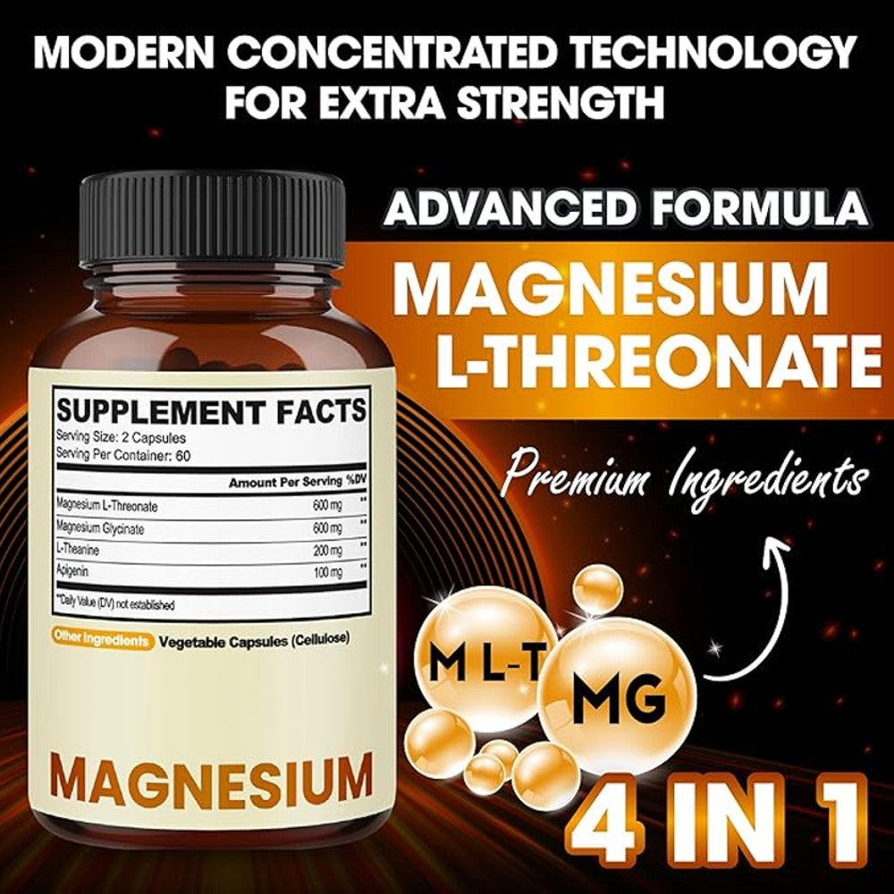 Agobi Magnesium 1500mg 4-in-1 – L-Threonate, Glycinate, L-Theanine & Apigenin