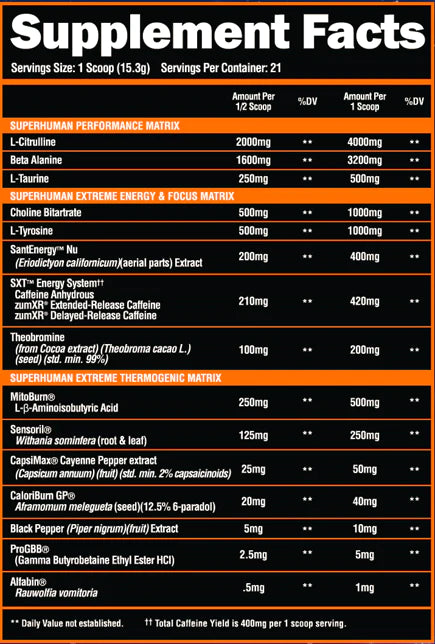 Alpha Lion Super Human Burn Extreme 340g