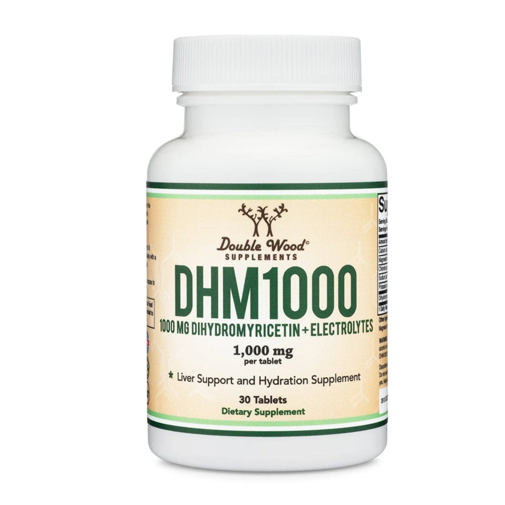 Double Wood Supplements DHM 1000 – 1000mg Dihydromyricetin + Electrolytes | Liver Support & Hydration – 30 Tablets