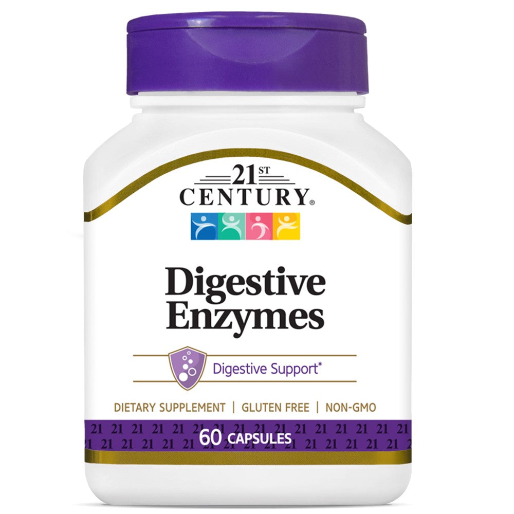 21st Century Digestive Enzymes, Proprietary Blend, Healthy Digestion, 60 Capsules