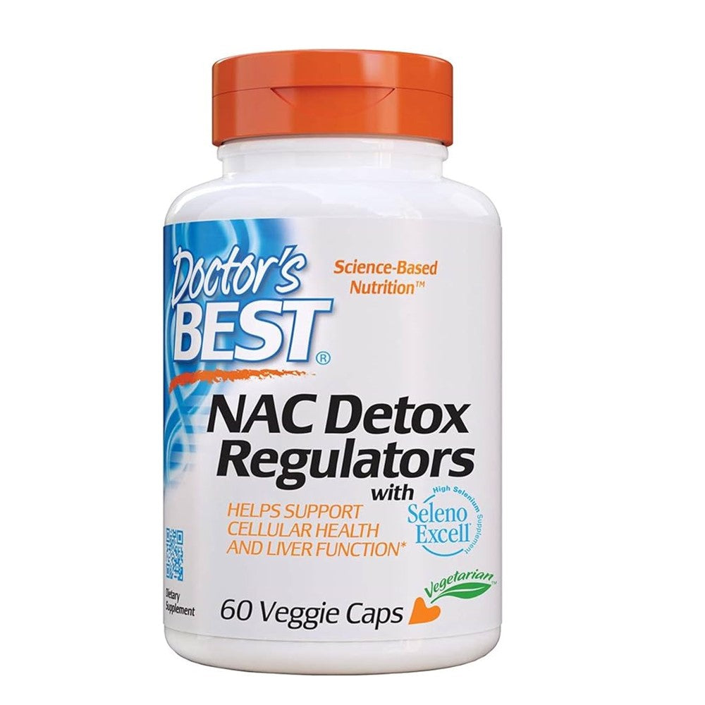 Doctor's Best NAC Detox Regulators – Cellular Health & Liver Support | With SelenoExcell, 60 Vegetarian Capsules