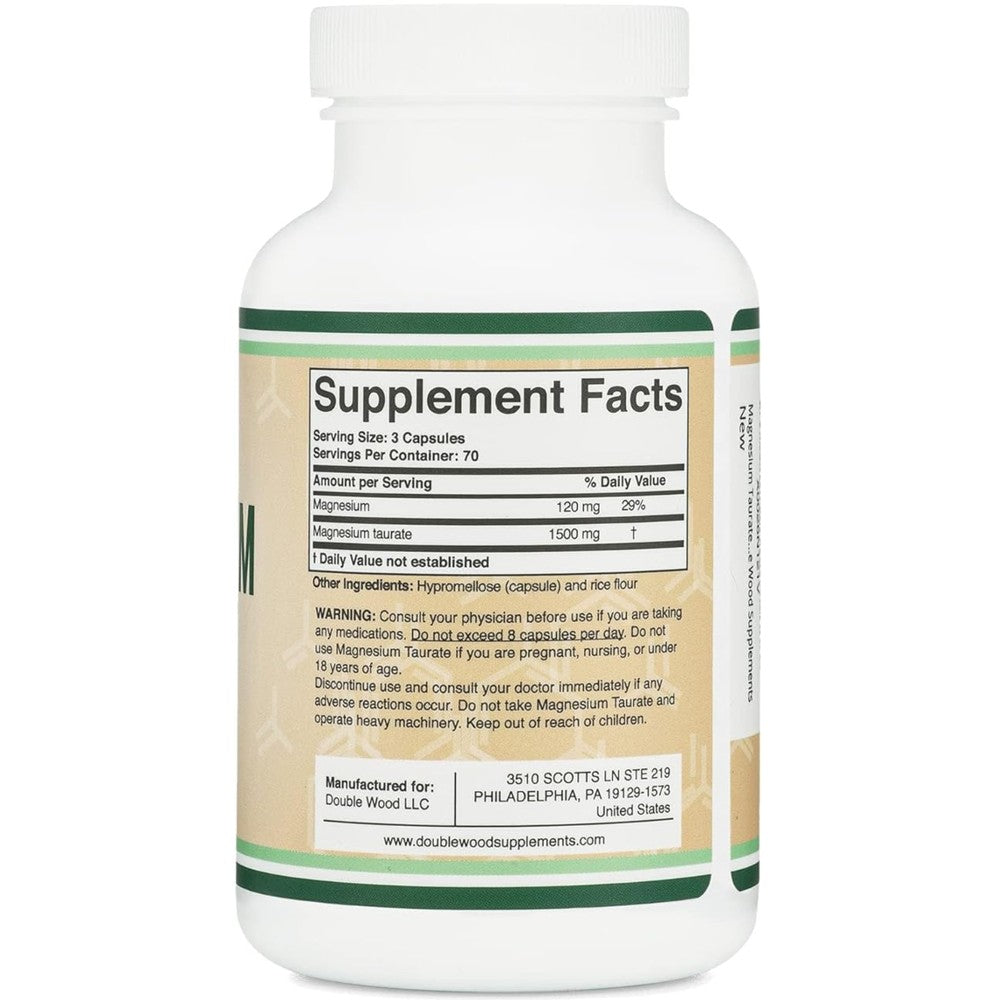 Double Wood Magnesium Taurate 1500mg – Heart & Brain Health Support