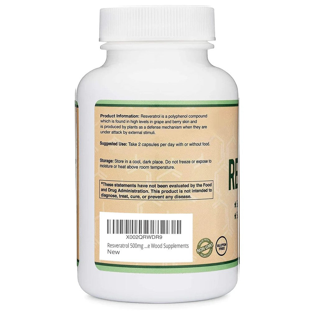 Double Wood Supplements Resveratrol Extract 120 Capsules