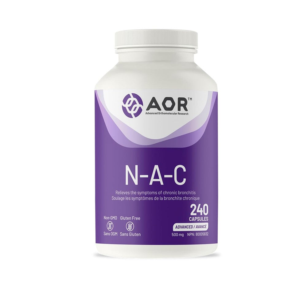 AOR N-A-C 500mg – Advanced Antioxidant & Respiratory Support | 240 Capsules, Non-GMO & Gluten-Free