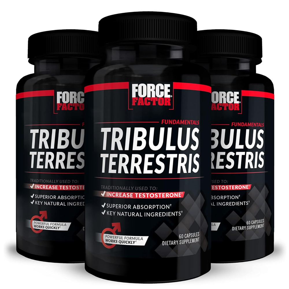 Force Factor Fundamentals Tribulus Terrestris - Natural Testosterone Booster - 60 Capsules - Powerful Formula for Superior Absorption & Quick Results