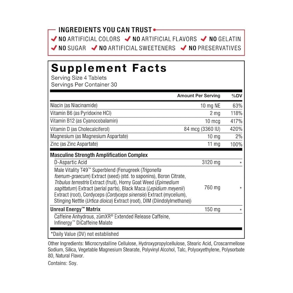 Force Factor Test X180 Boost - Testosterone & Energy Support - 120 Capsules - Dietary Supplement