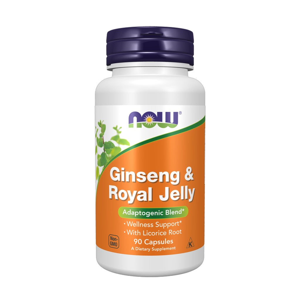 NOW Ginseng & Royal Jelly – Adaptogenic Wellness Support with Licorice Root | 90 Capsules