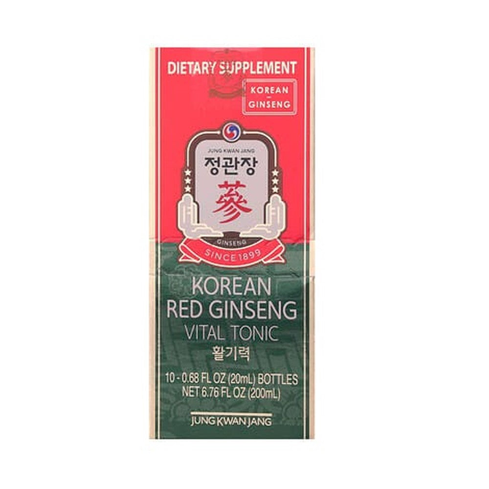 JungKwan Jang Korean Red Ginseng Vital Tonic – Premium Energy & Immunity Support | 10 Bottles (20mL Each)