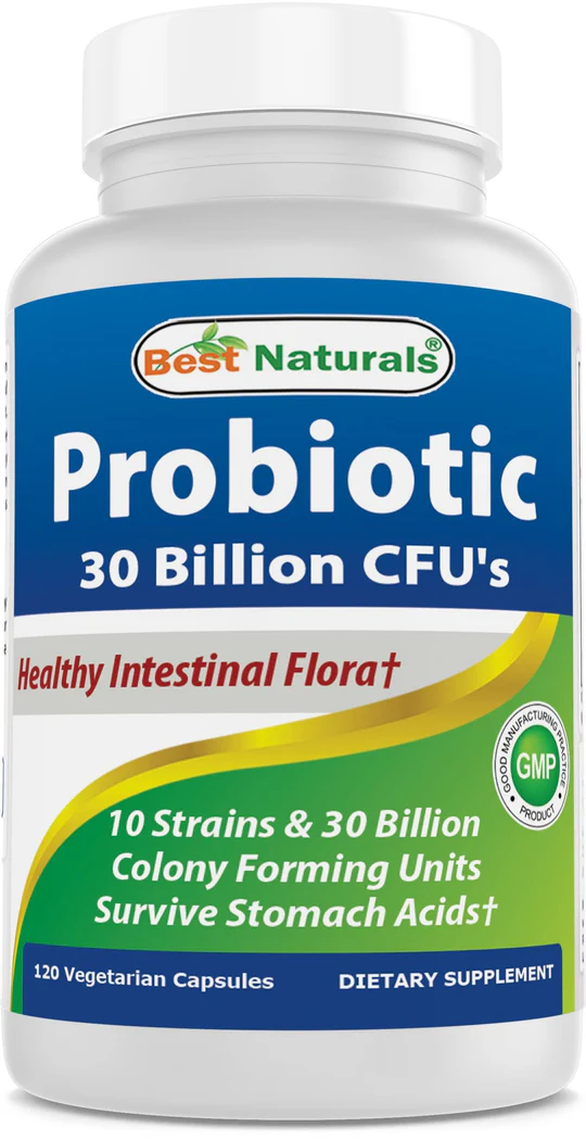 Best Naturals Probiotic 10 Strains & 30 Billion CFU's 60 Vegetarian Capsules