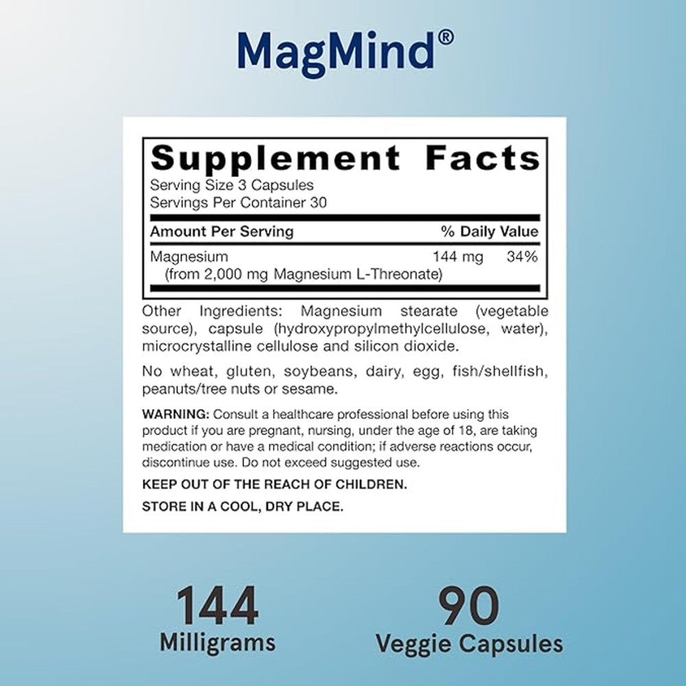Jarrow Formulas MagMind Magnesium L-Threonate | 2g Magtein