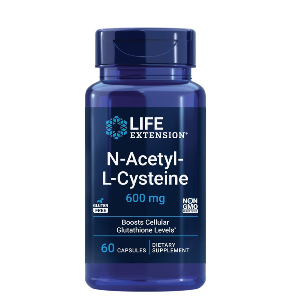 Life Extension N-Acetyl-L-Cysteine (NAC) 600mg – Cellular Glutathione & Antioxidant Support | 60 Capsules, Non-GMO, Gluten-Free