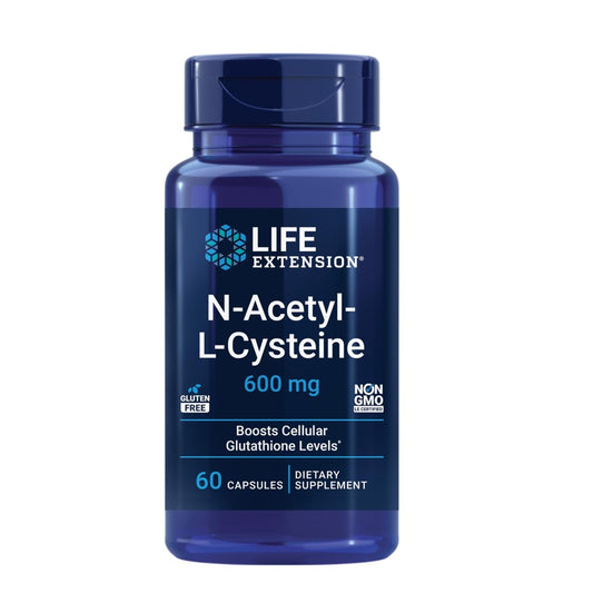 Life Extension N-Acetyl-L-Cysteine (NAC) 600mg – Cellular Glutathione & Antioxidant Support | 60 Capsules, Non-GMO, Gluten-Free