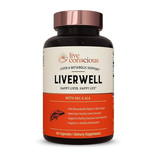 Live Conscious Liver Well – Liver & Metabolic Support | With NAC, ALA & Siliphos Milk Thistle | 50 Capsules