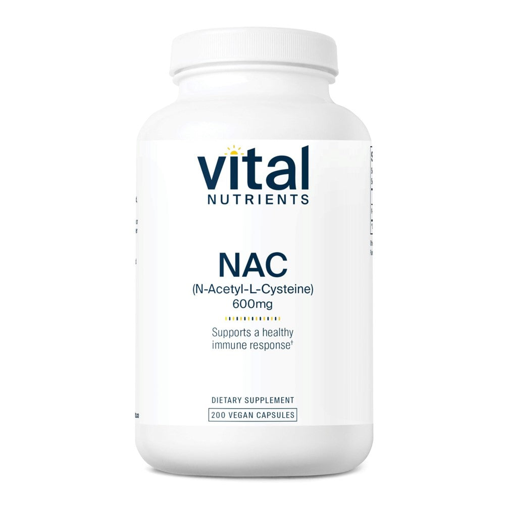 Vital Nutrients NAC (N-Acetyl-L-Cysteine) 600mg – Immune & Antioxidant Support | 200 Vegan Capsules