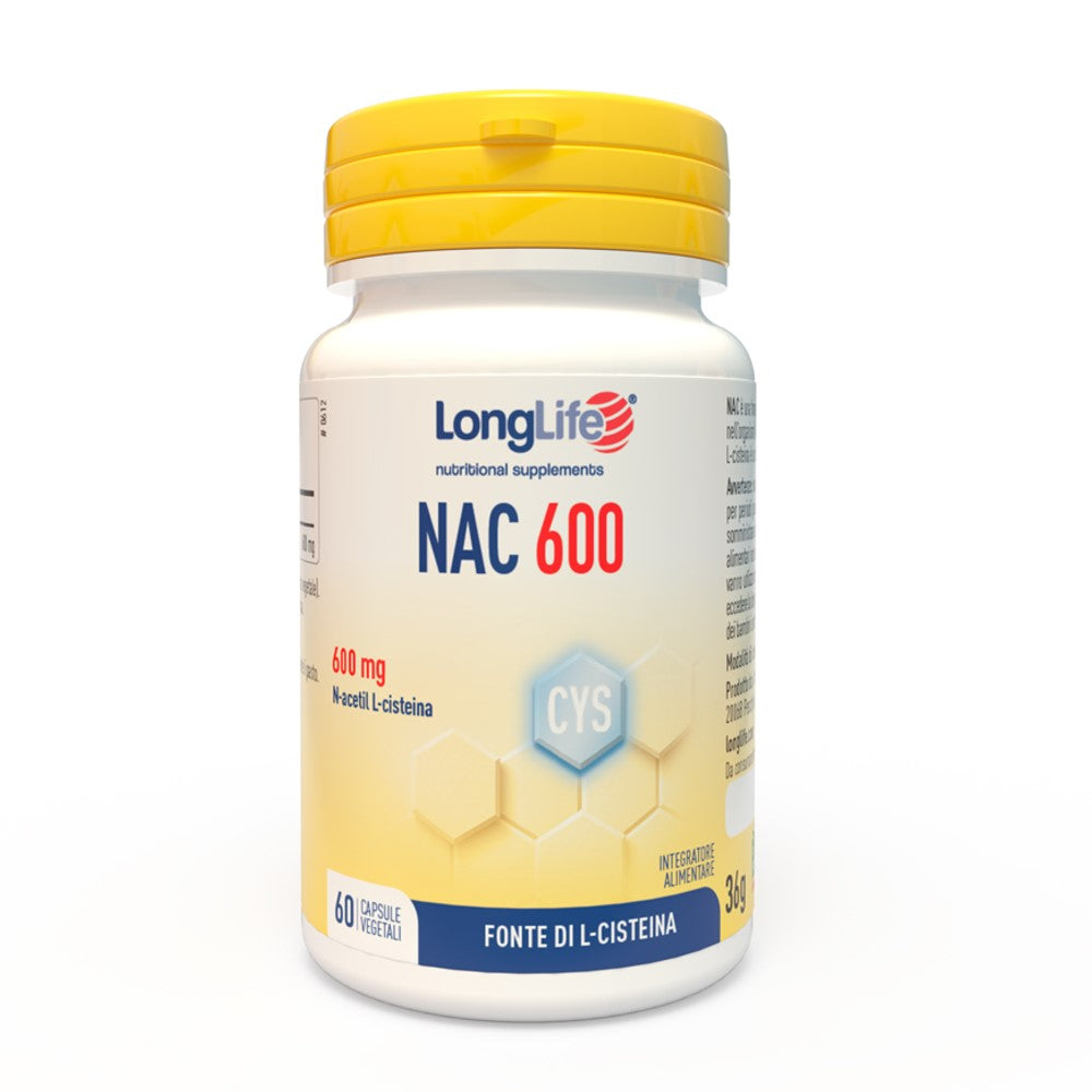 LongLife NAC 600 – L-Cysteine Source | Antioxidant & Respiratory Support