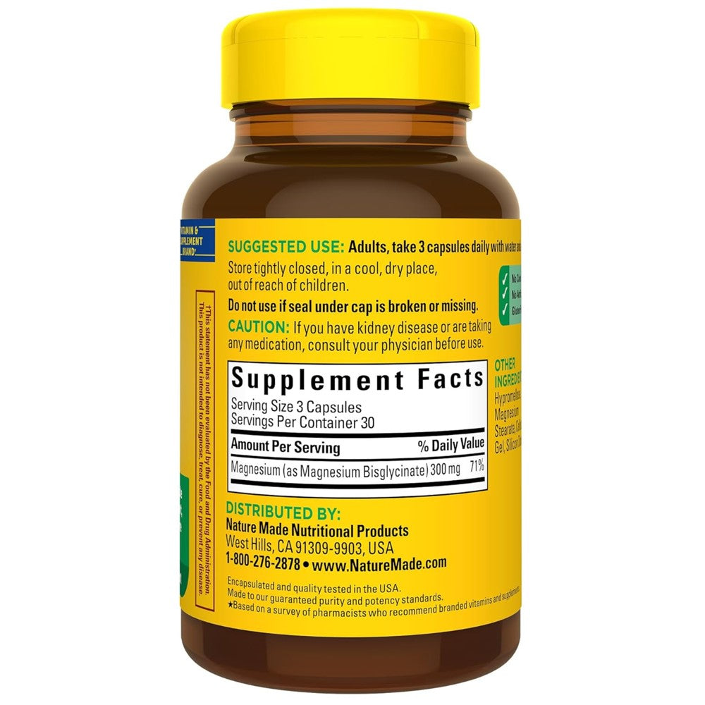 Nature Made High Absorption Magnesium Glycinate 300mg 90 Capsules