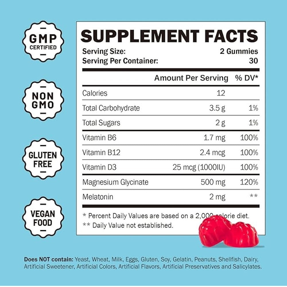 Magnesium Glycinate Gummies 500mg by Greabby